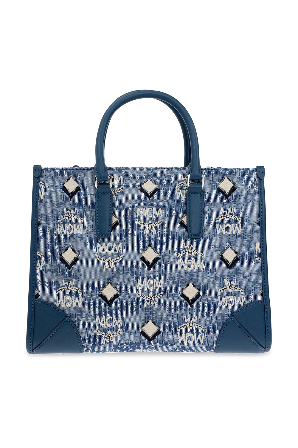 Navy blue mcm sale tote bag